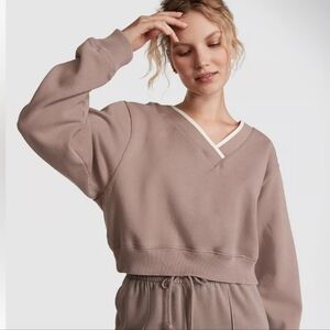 PINK Victoria's Secret Premium Fleece V Neck Sweater